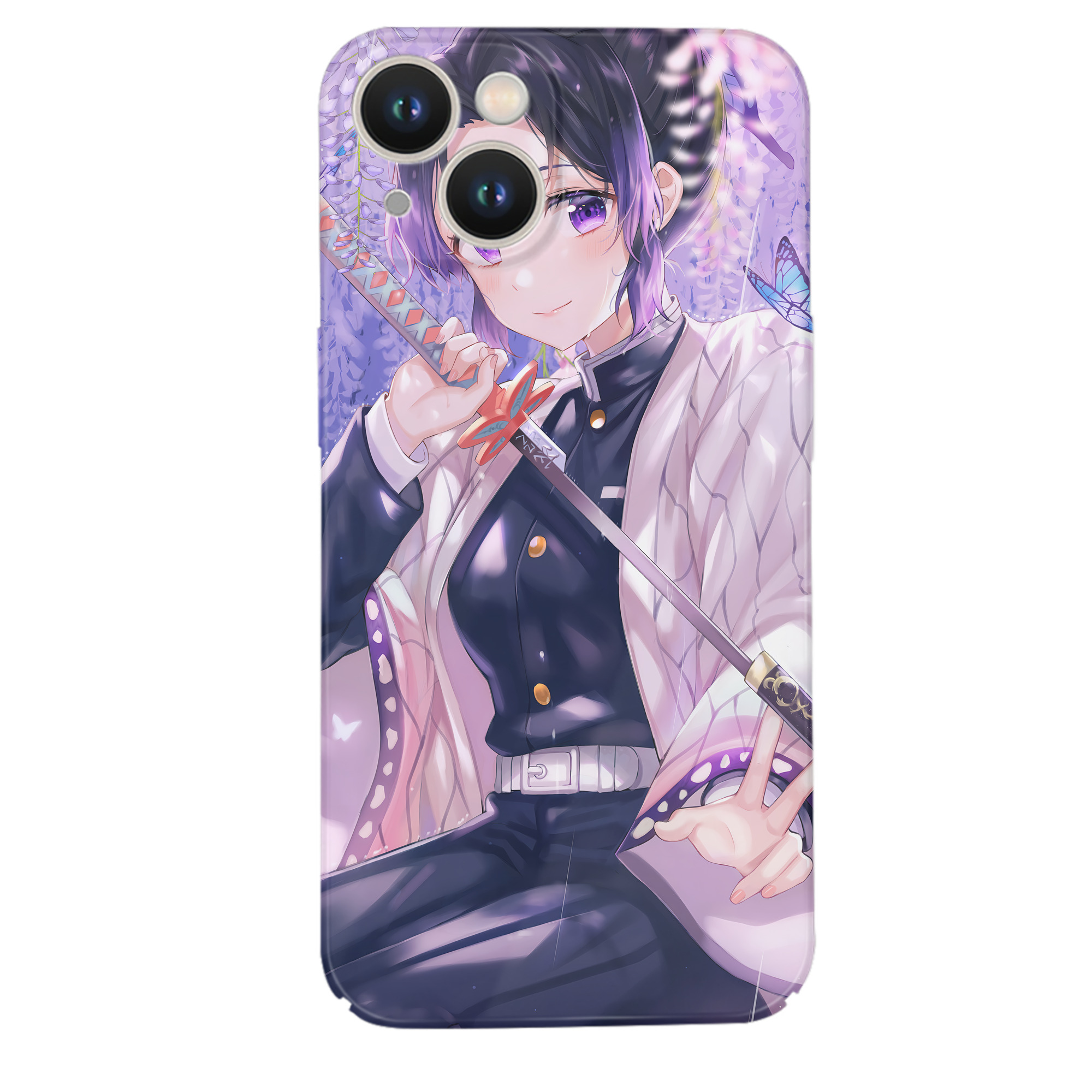 （画像用） 鬼滅の刃（きめつのやいば）蟲柱-胡蝶 しのぶ／こちょう しのぶ Kochou Shinobu 【iPhone 14シリーズ対応】ハードケース